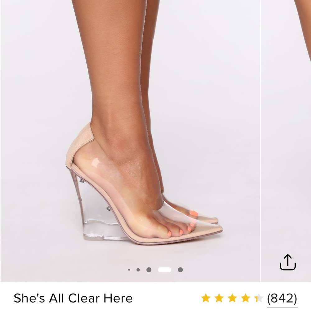Fashion Nova Cream Tan Wedge Shoes